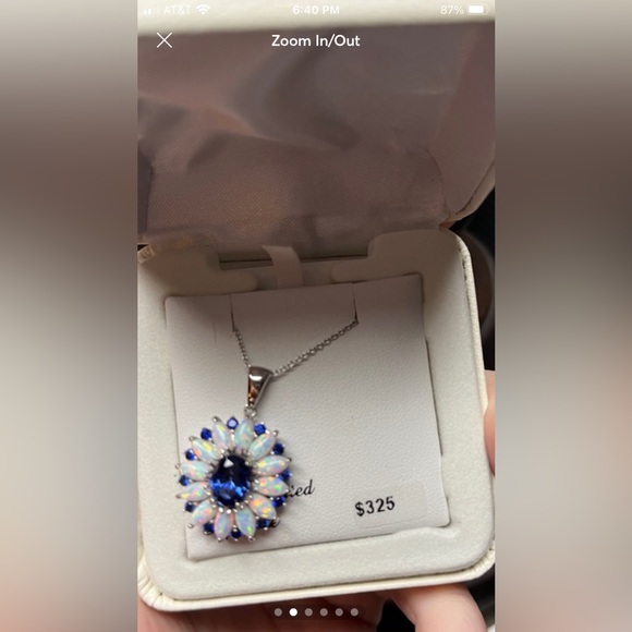 NIB Lab Created Sapphire Sterling Silver Necklace - Picture 1 of 4